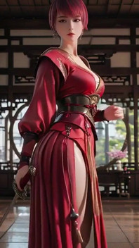 สาวใช้สงครามผมสีม่วงในชุดกิโมโนร่องสูง คุกเข่าหยอกล้อตาด้วยการเฆี่ยนอย่างเร่าเย็นและกระซิบเปียกต้องห้าม
