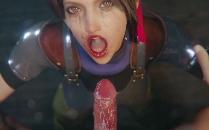 Velvixian 3D: Jessie Rasberry da mamada facial con lápiz labial rojo