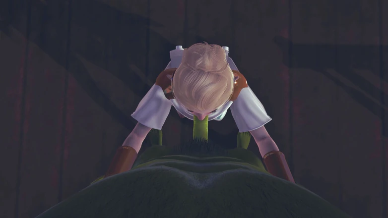 Waifu club 3D: Симпатичный эльф сосет член орка в видео от первого лица