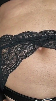 Crossdresser Kirsten. Teased in Lingerie, Chastity and Plugged.