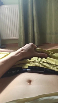 Guy Fondles Dick Through Panties, Skinny Guy