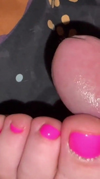 Kuku merah jambu yang cantik – Rakaman dekat Toesjob Tanpa Tangan