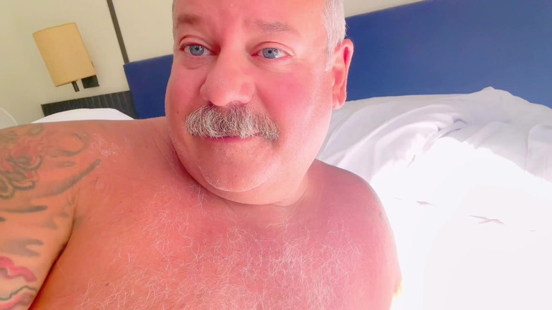 Hand free: Italian Macho Older Gentleman Wearing a Speedo Puts a Dildo...