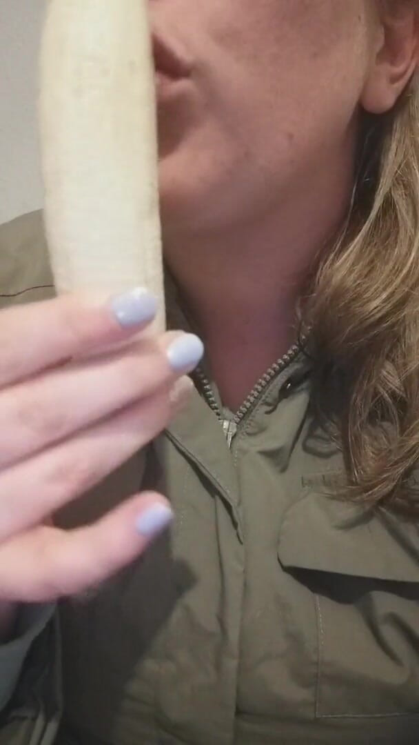 The Blue Eyed Fairy: Banana sucking close up