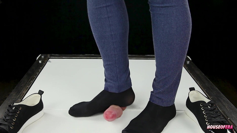 House of Era: Cock trampling by sneakers in dance CBT