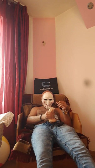 SingerMask: Jerking on pussy toy and wet panties
