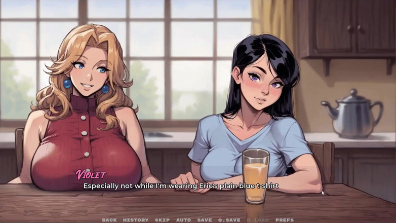 Cumming Gaming: 내 새 여자친구 타부 헨타이 게임 에피소드 48 새아빠가 계모와 여자친구와 함께 부엌에서 놀라게 되었어요!
