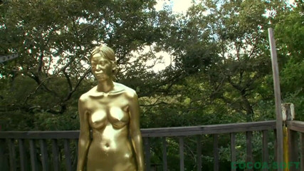 Cocoa Soft: It is gold paint in the outdoors that is very...