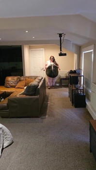 Sexy SSBBW Ass and Belly Walking in Leather Suit Part 2