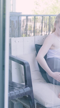 Creampie op het balkon voor model 18 Plus