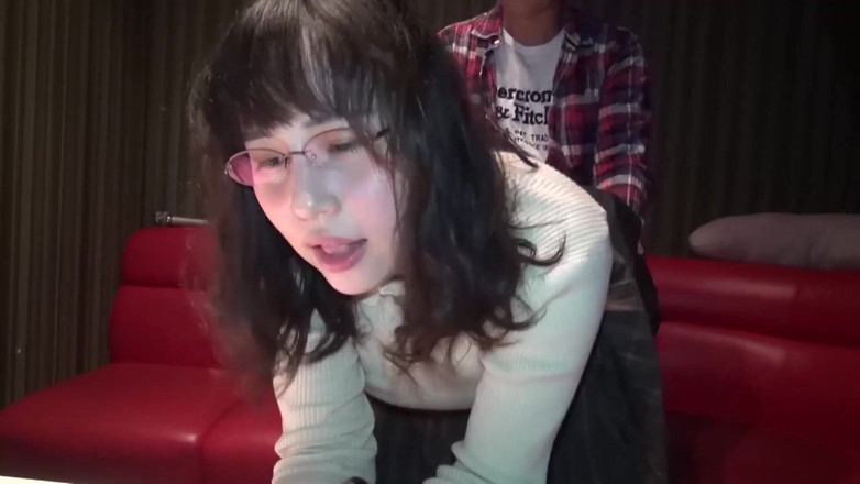 Asians in love: Asian with glasses fuck in karaoke