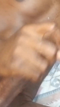 Solo Masturbation Spitting on My Hard Black Cock