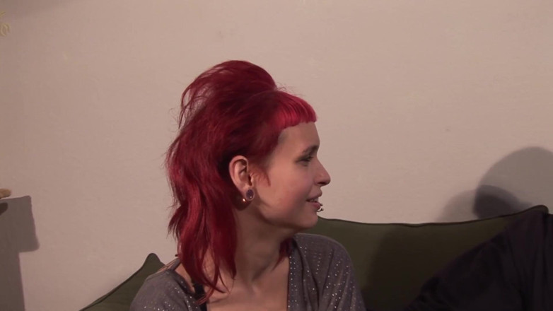 German amateur - 100% German hardcore videos: Inked redhead babe gets cum in mouth after banging