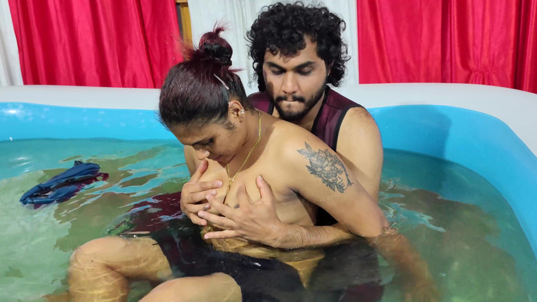 Vaigavarun45: Hot Pool Romance with Boobs Press and Ass Romance