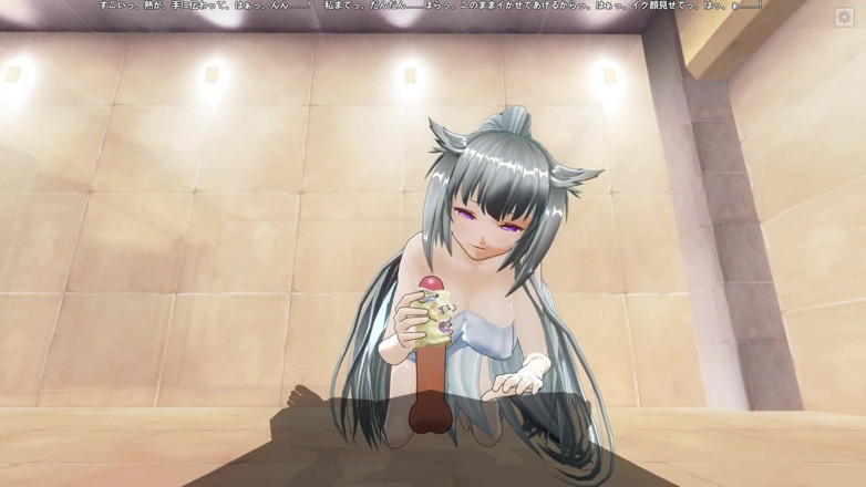 H3DC: 3D HENTAI - Neko girl with white hair jerks off your...