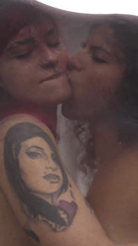 Goddesses Kissing and Licking Each Other Encased in Nylon!
