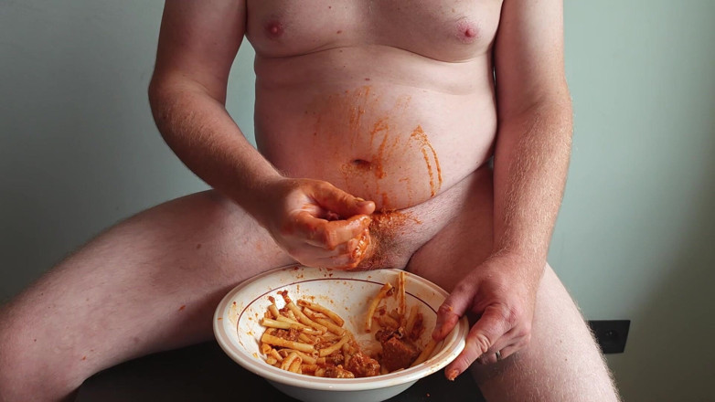 Food Pissplay: I Jerk off with My Dinner and Piss in It...