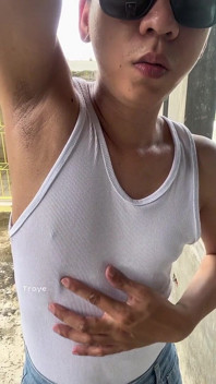 Asian Boy Is Too Hot in His White Top and Jeans