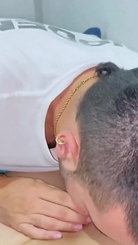 Straight Stepdad Sucks His Beautiful Stepson's Cock Before Fucking His Ass Bareback and Cumming