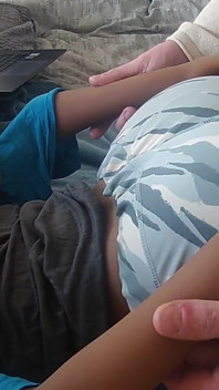 She Gets a Big Load of Cum Over Her Ass and Back