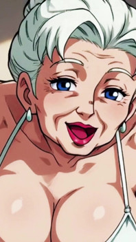 Ai Granny Deep Cleavage Tease zblízka