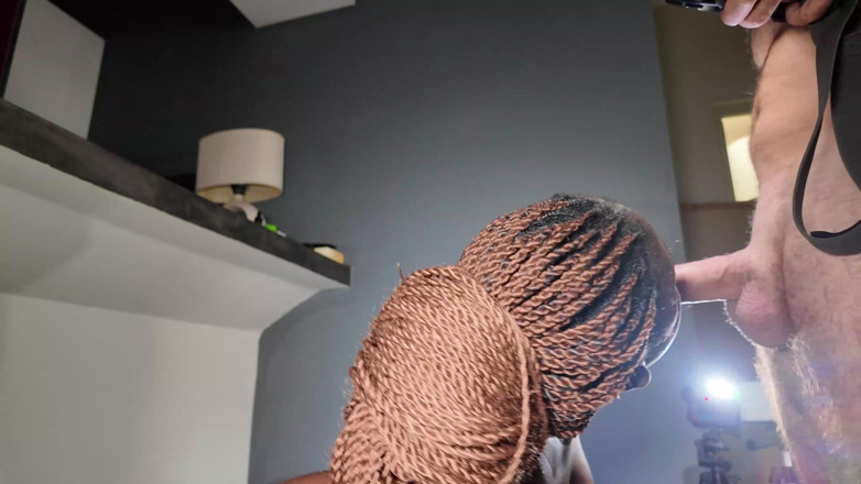 Bam-bulax: Big Natural Tits Ebony Blowjob