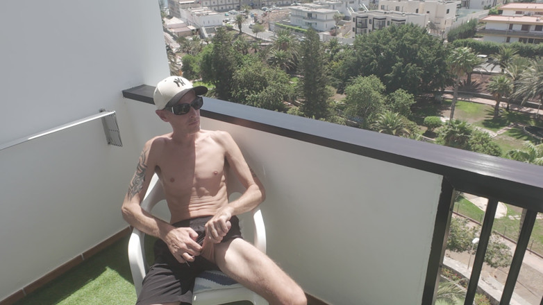 Big dick dadddy: 발코니에서 내 큰 자지를 쓰다듬어 내 아기 소녀가 나를 빨아 신음해
