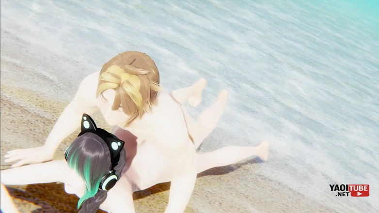 Yaoitube: Femboy Yaoi - Shin the Catboy es follada en una Beach.mp4