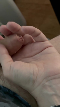 Playing with the Tails and Foreskin While Watching TV