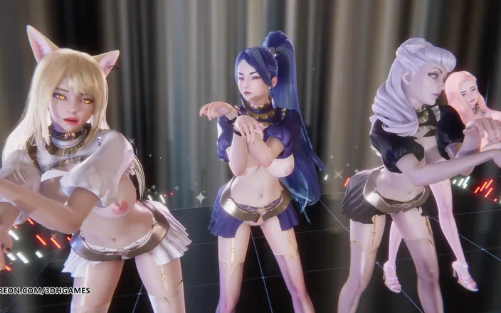 3D-Hentai Games: [mmd] Laysha - Pink Label Ahri Kaisa Seraphine Evelynn Sexy Striptease...