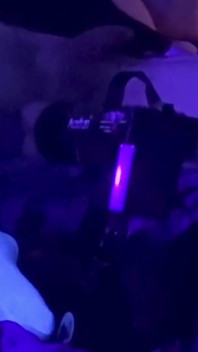 S1uttranspup Takes a 9 Inch Dildo in a Blacklit Room