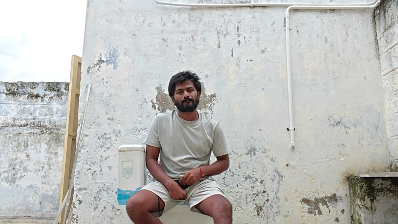 KUMBHA MANOJ KUMAR: Washing the Bathroom in Xhard Village