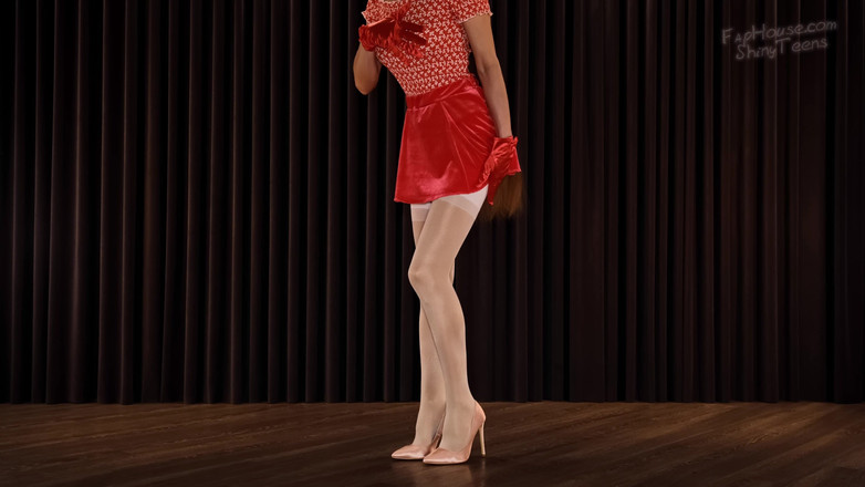 Shiny teens: 912 샤이니 레트로 화이트 스타킹