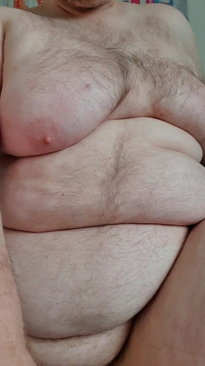 Gordifat: Fet Man Leker Med Sin Kuk Och Magen