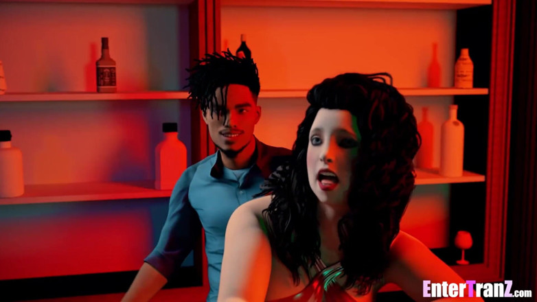 Enter Tranz: Barman TS zostaje zerżnięty za barem