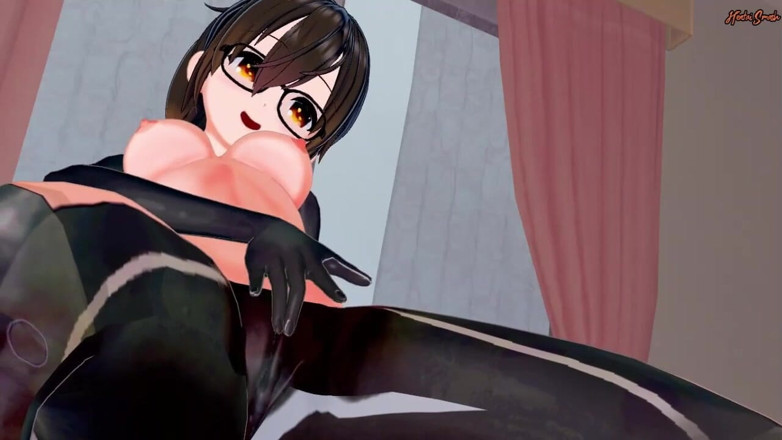 Hentai Smash: Schattige Vtuber Robotchato masturbeert in haar kamer totdat ze een...