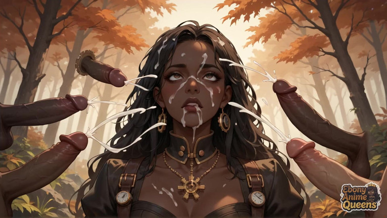 Ebony Anime Queens: Nikmati keseronokan mulut dengan si jalang mega yang dikongkek gelap...
