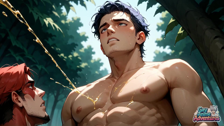 Gay Anime Adventures: Muscular Gay Lover's Satisfying Release: Steaming Gay Gonzo Porn! for...