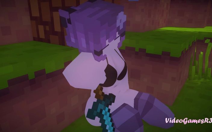 VideoGamesR34: Порно зомбі Minecraft трахає дівчину, яка відпочиває під деревом
