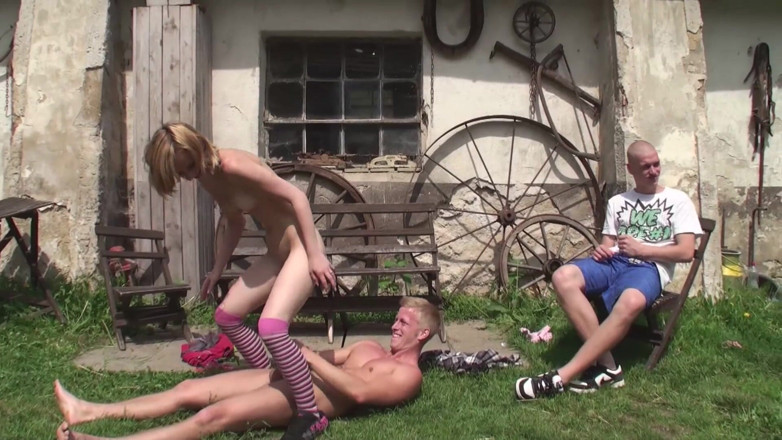 German amateur - 100% German hardcore videos: Sweet teen gets slammed outdoors in front of boyfriend