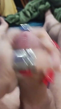 Jerking off a Cock From My Red-nailed Doll