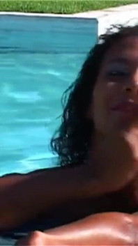 Priska Farel: Priska Farel Plays the Cat by the Pool. This Is so Cute
