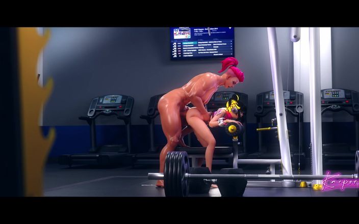 Kaepora NSFW: कोई दर्द नहीं, सभी लाभ juno जिम में Zarya का बड़ा लंड चूसती है