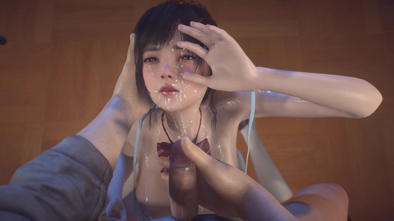 Why fuck so hard: 3 boyutlu büyük memeli Japon üniversiteli kız sert sakso çekiyor