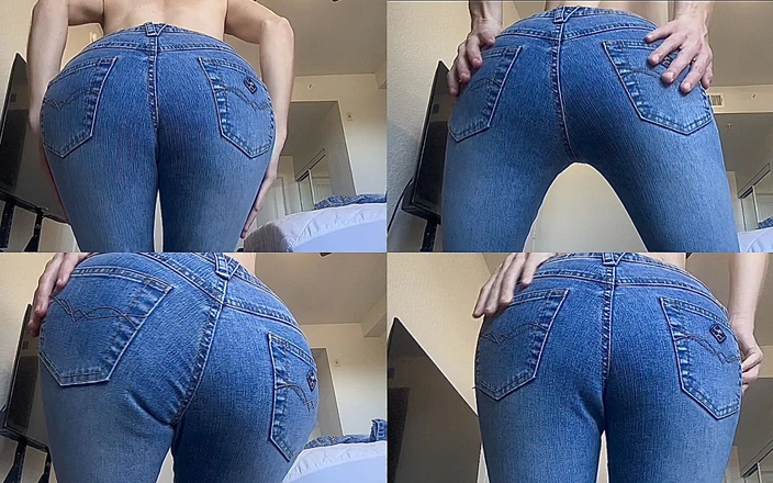 Elaina Button: Jeans fetiche petite milf culo baile se burlan de