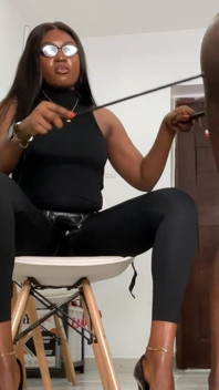 Domina Havi Inspects the Slave as He Sluts Himself Out