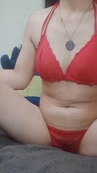 Hana Show Ass in Red Outfit