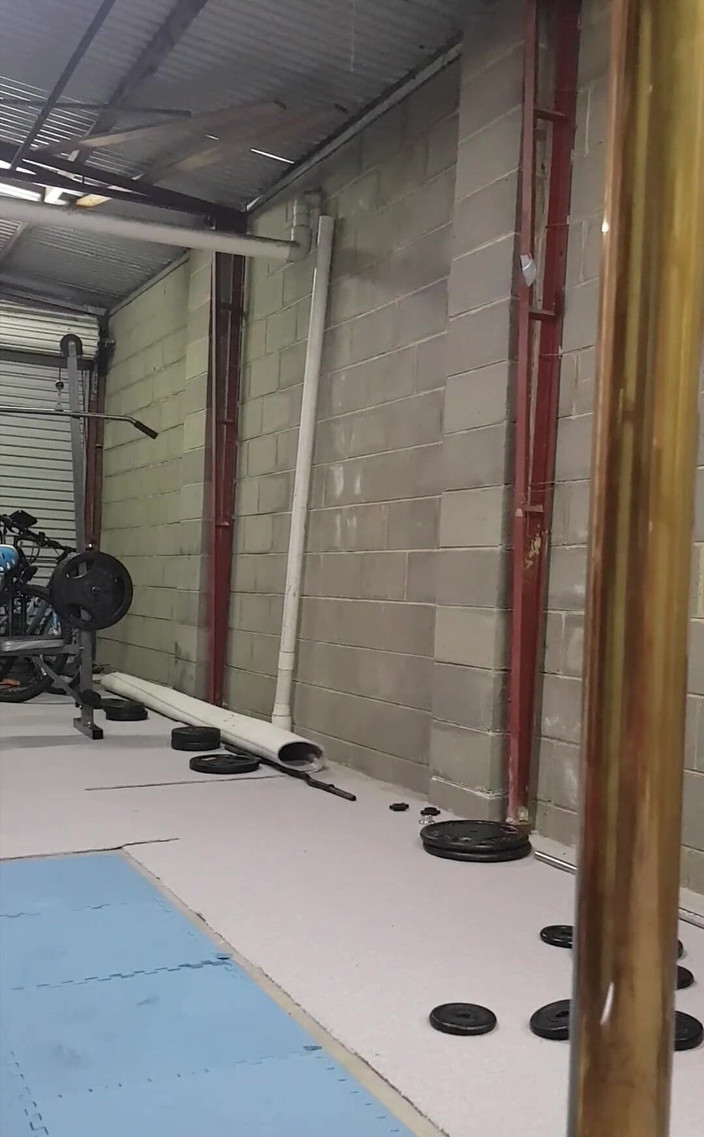 Michellexm: Nude Tidying My Gym, Putting Away the Weights and Vacuuming