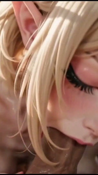 3D anime blondynka w cosplayu studentki masturbuje się i rżnie w gabinecie profesora