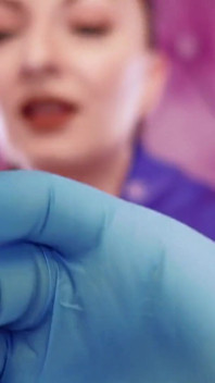 Asmr Video- Hot Sounding - Blue Nitrile Gloves Fetish Close up Video